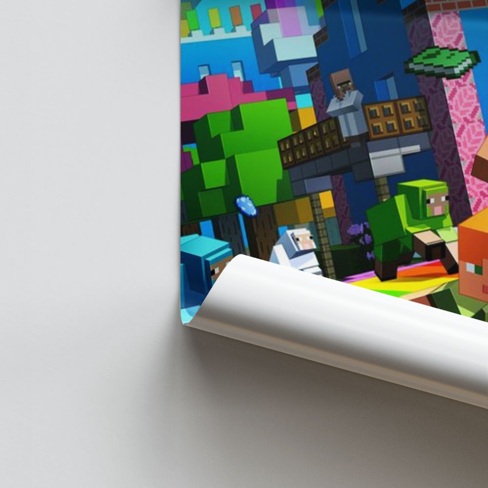Póster Minecraft Arco Iris