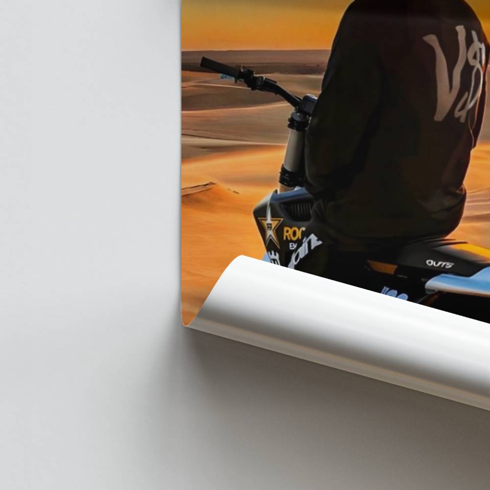 Escape del desierto de Moto-Cross Póster