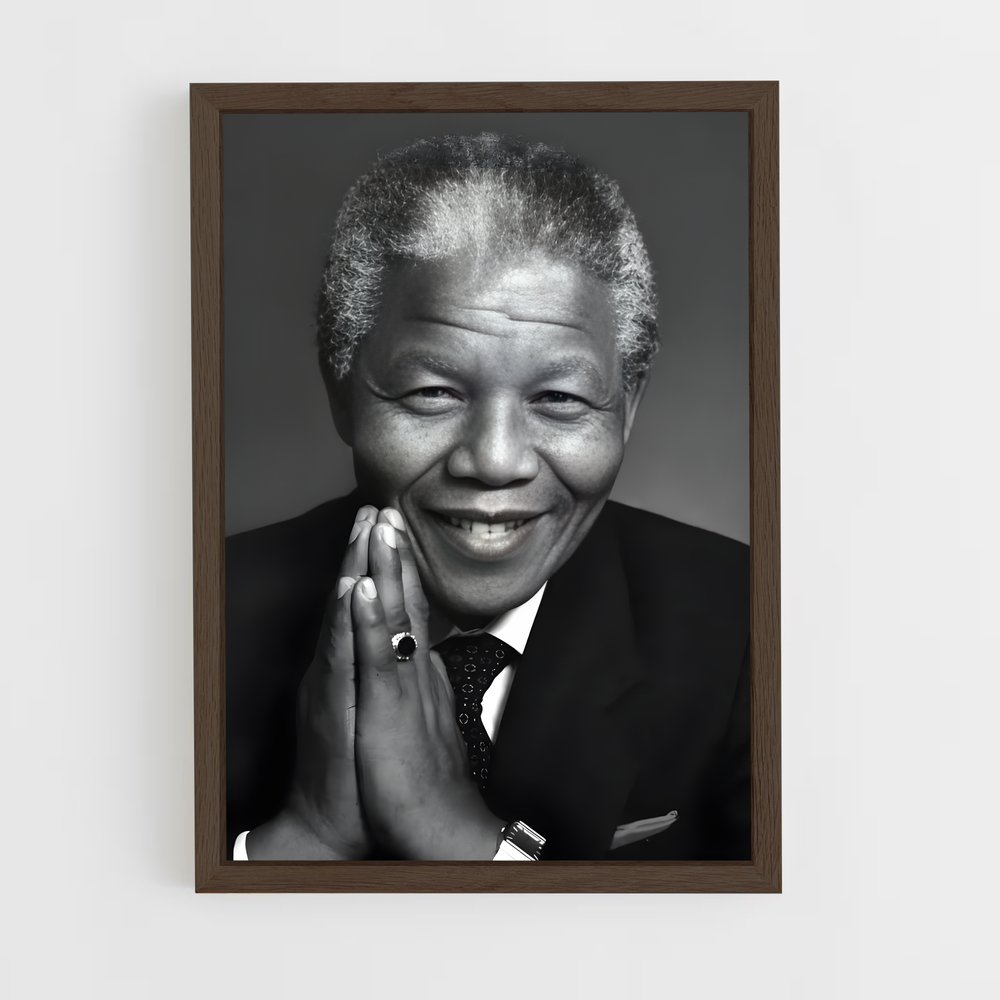 nelson-mandela-1 cadre Bois foncé