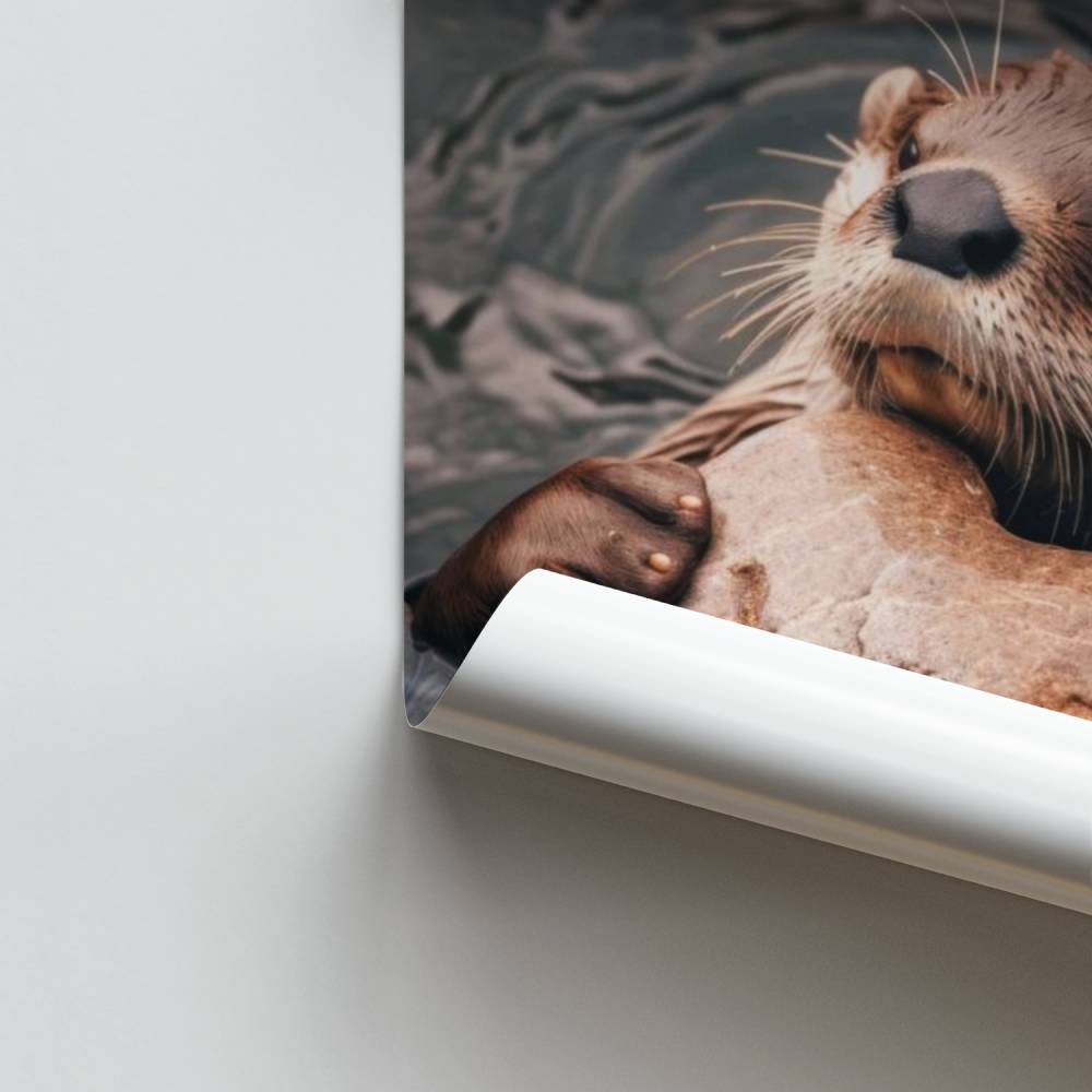 Abrazo de nutria Póster