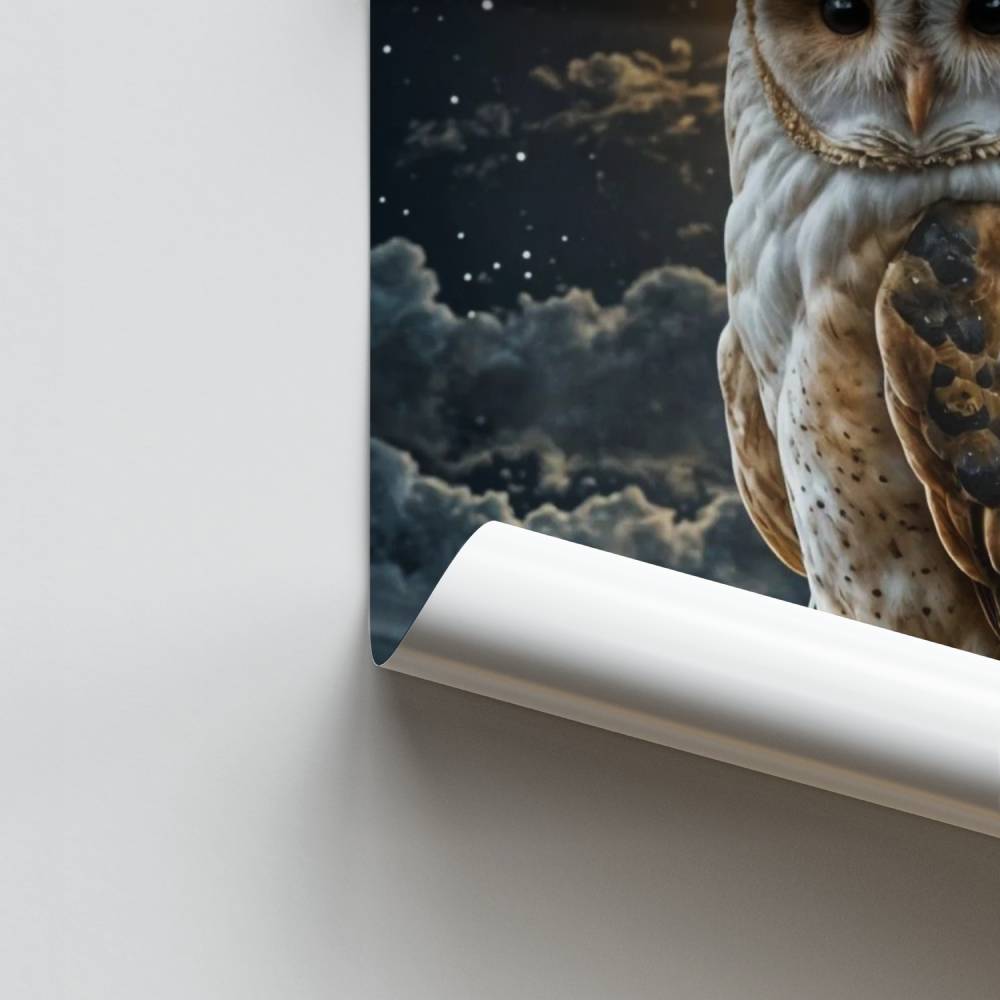 Búho luz de la luna Póster