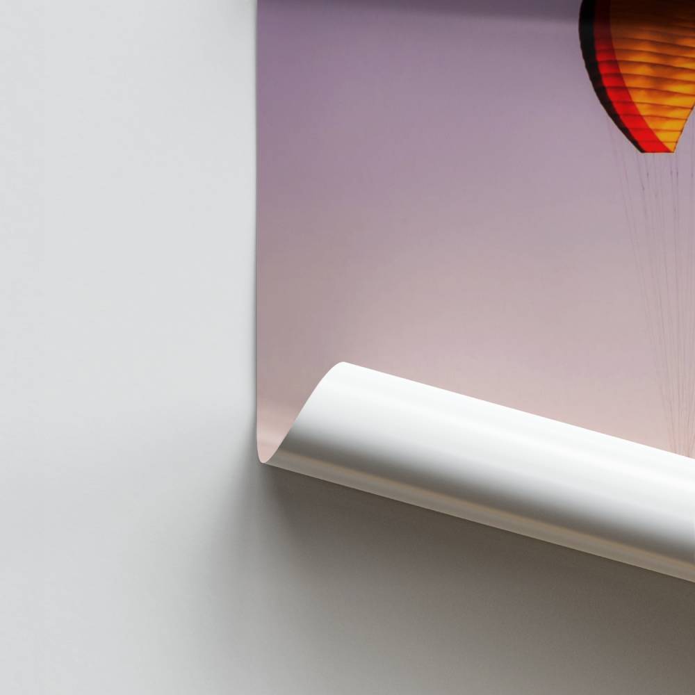 Póster Parapente al atardecer