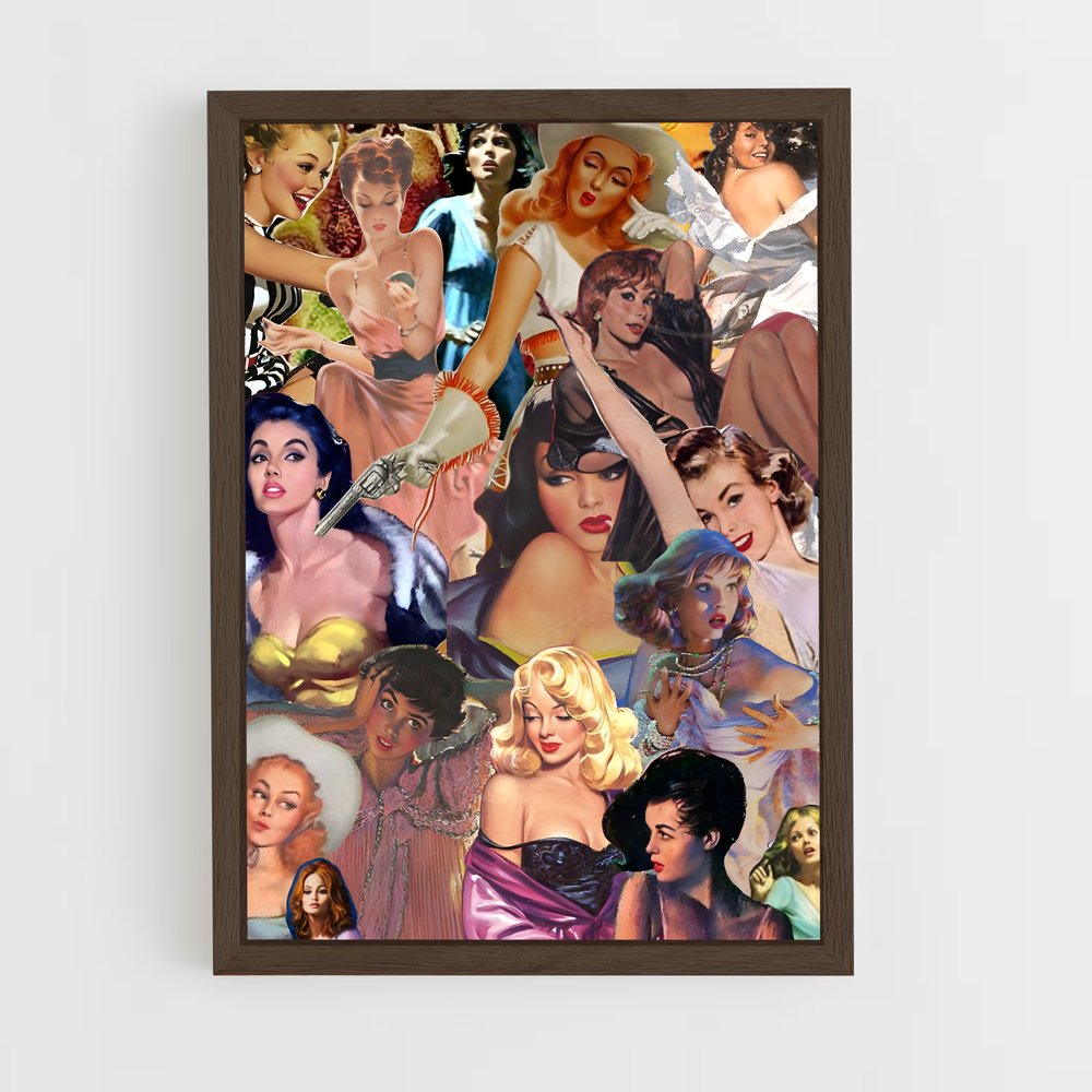pin-up-1 cadre Bois foncé