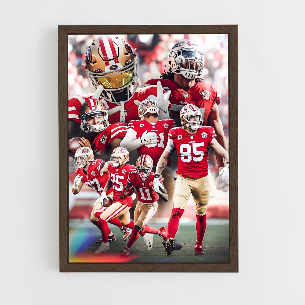 san-francisco-49ers-8 cadre Bois foncé