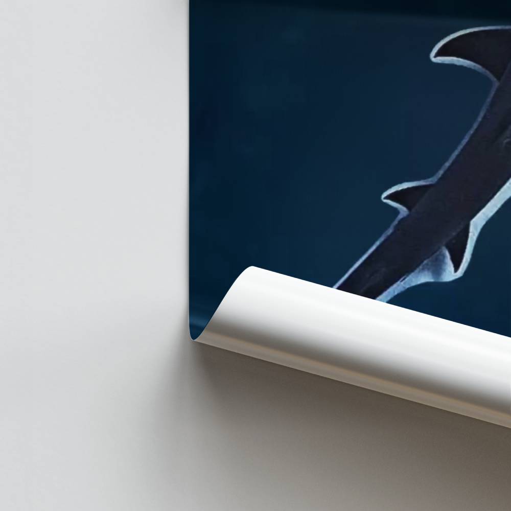 Póster La elegancia del tiburón martillo