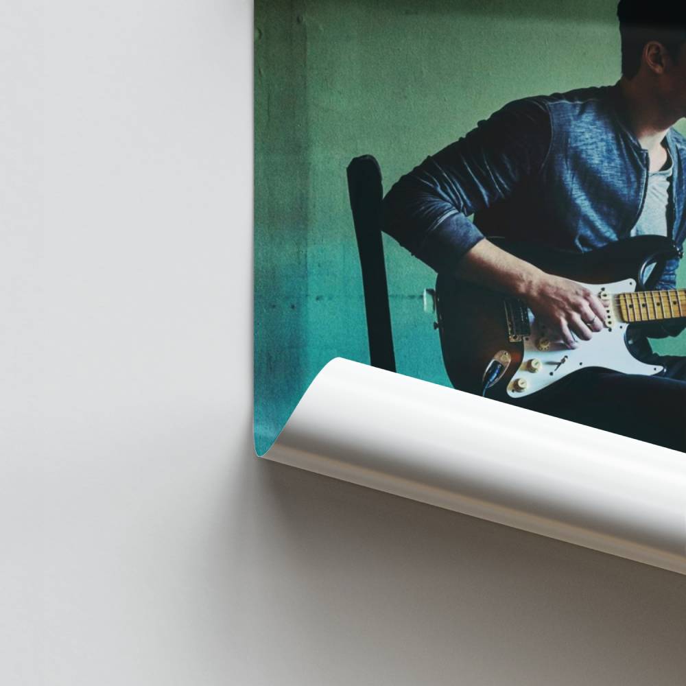 Guitarrista pensativo Póster