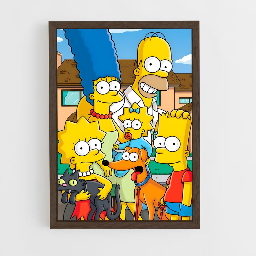 simpsons-7 cadre Bois foncé