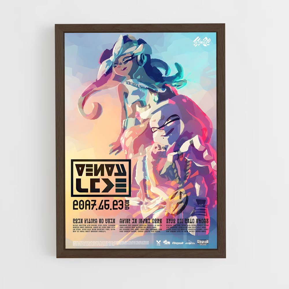 splatoon-8 cadre Bois foncé