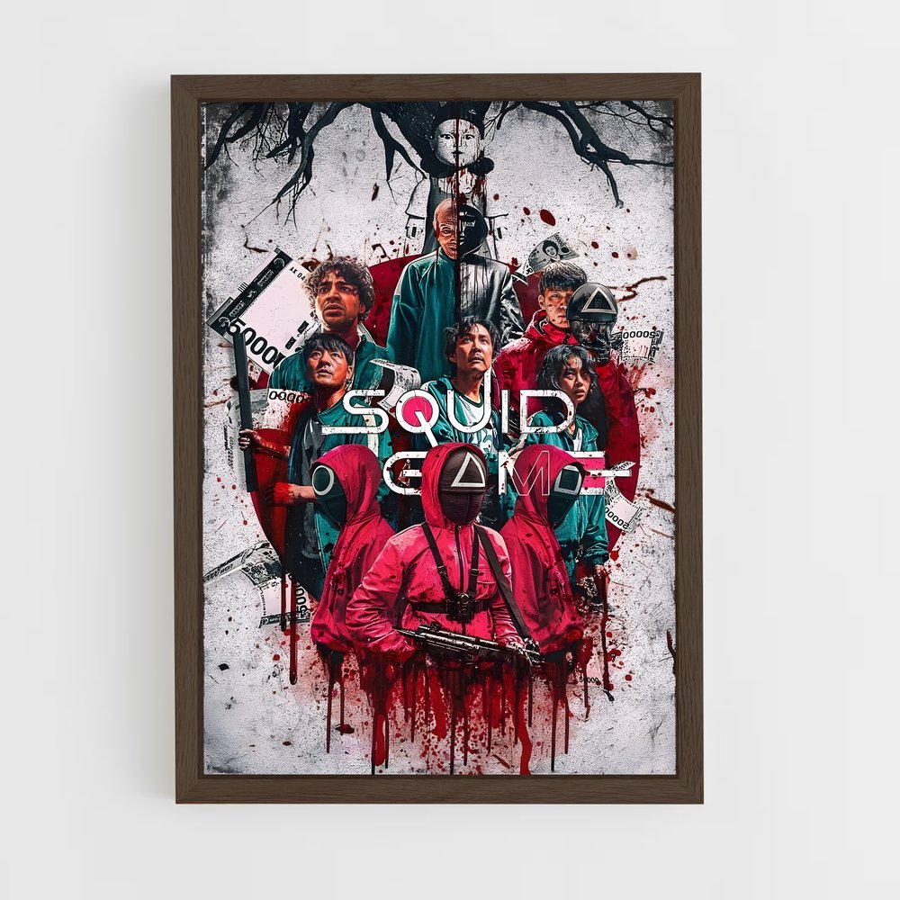 squid-game-2 cadre Bois foncé