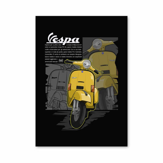 Poster Vespa Jaune Vintage