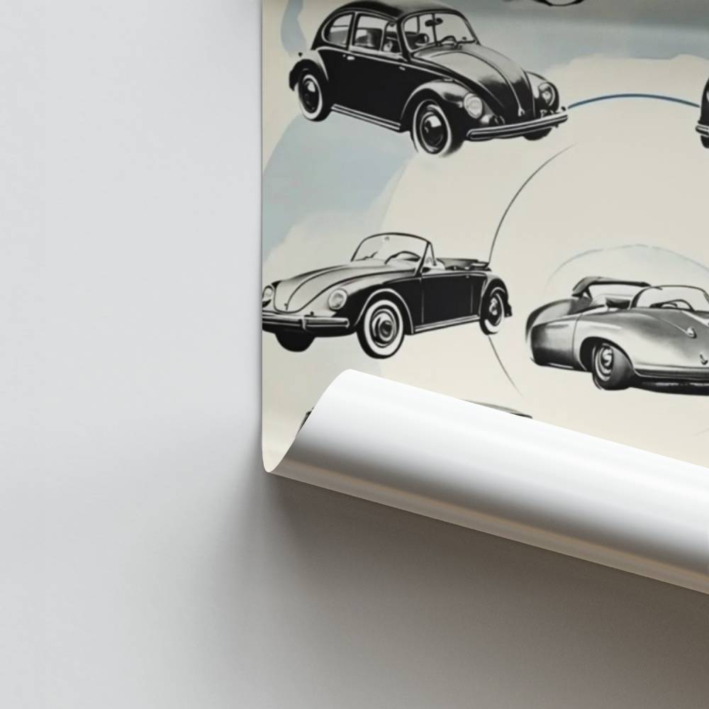 Coches clásicos Volkswagen Póster
