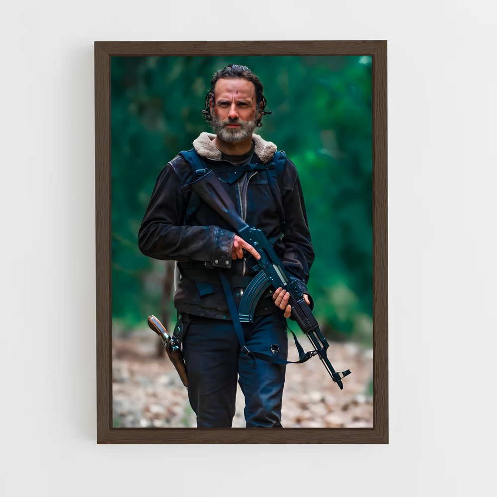 walking-dead-2 cadre Bois foncé