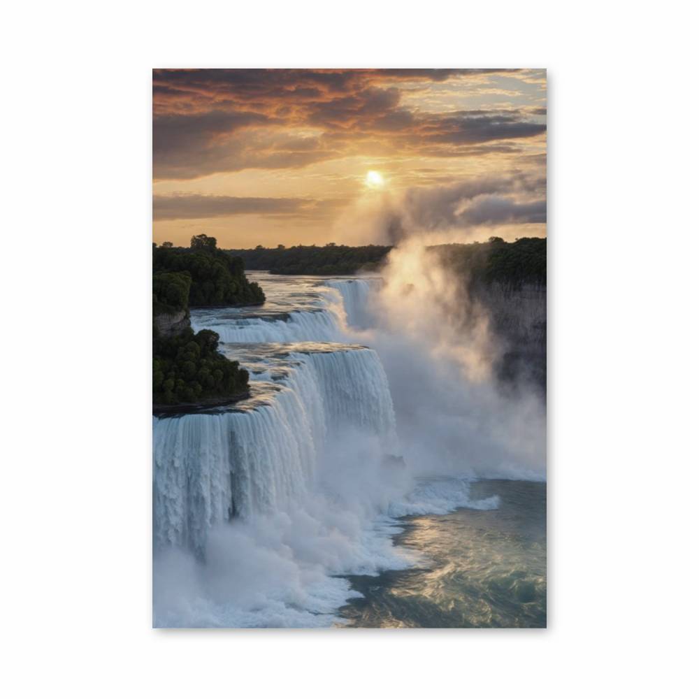 Poster Cascade Crépusculaire