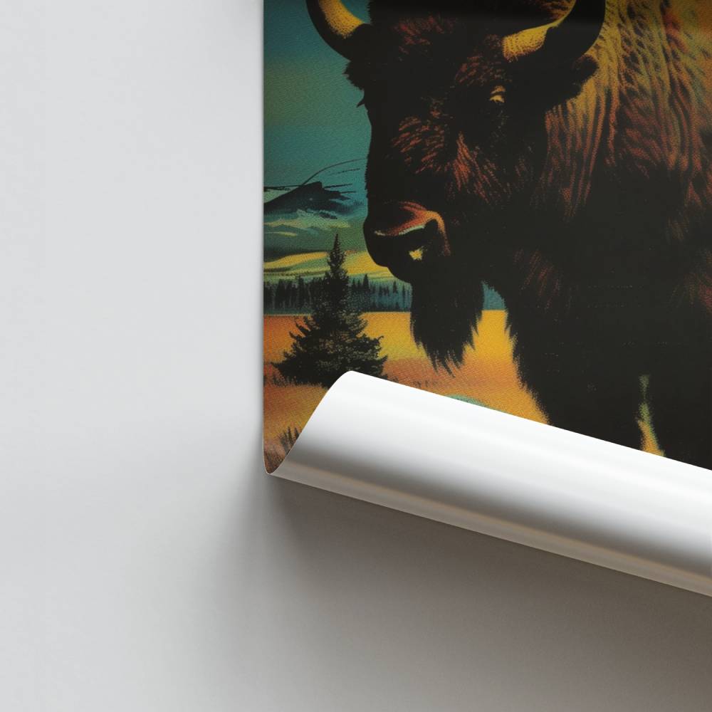 Poster Bison Nocturne