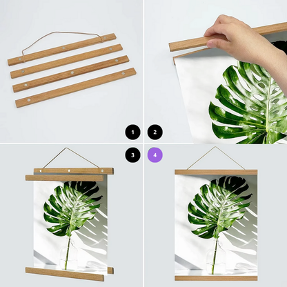 Soporte magnético de madera para pósteres