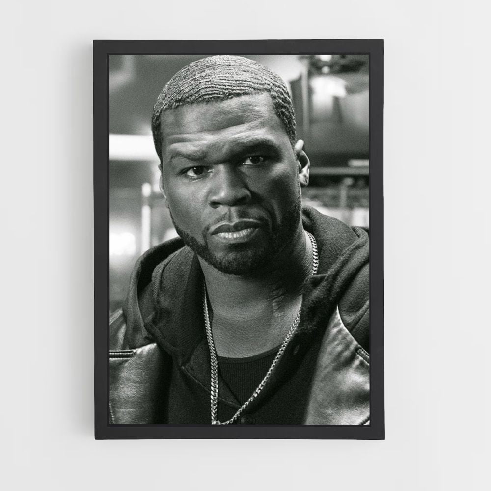 Póster 50cent Blanco y Negro