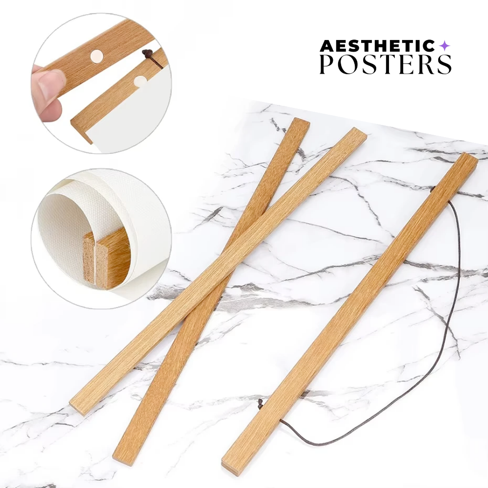 Soporte magnético de madera para pósteres
