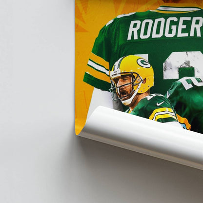 Póster Aaron Rodgers Amarillo