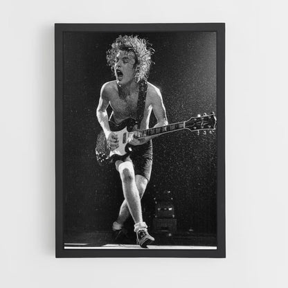 Póster ACDC en blanco y negro.