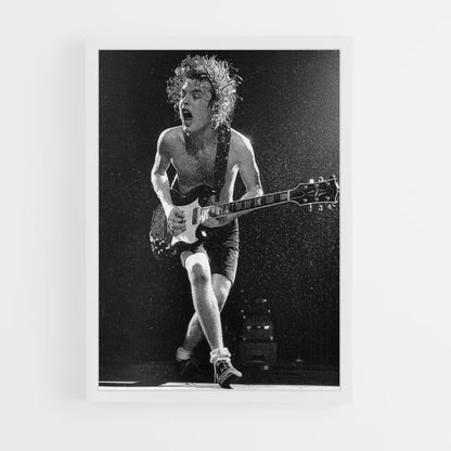 Póster ACDC en blanco y negro.