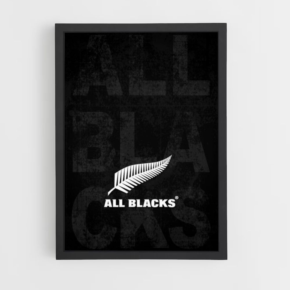 Logotipo de todos los negros Póster