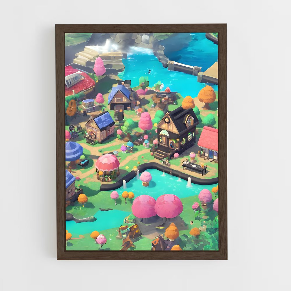animal-crossing-10 cadre Bois foncé