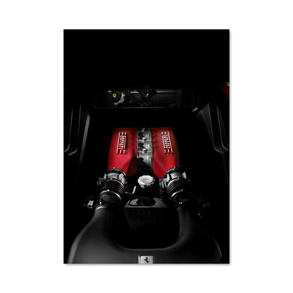 Poster Moteur Rouge