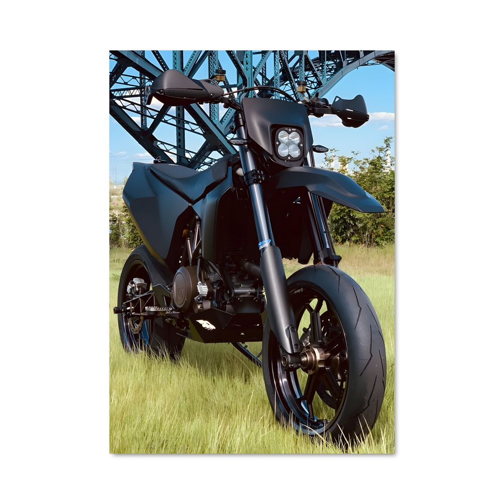 Poster Moto sous le Pont