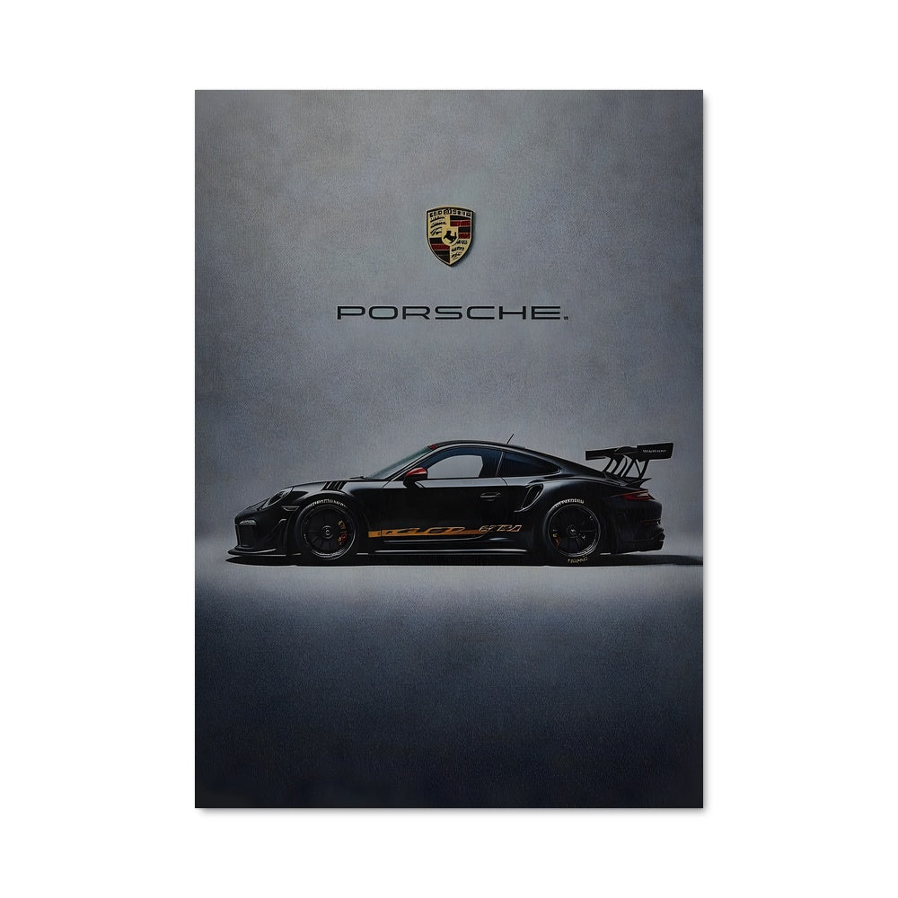 Poster Porsche Noir
