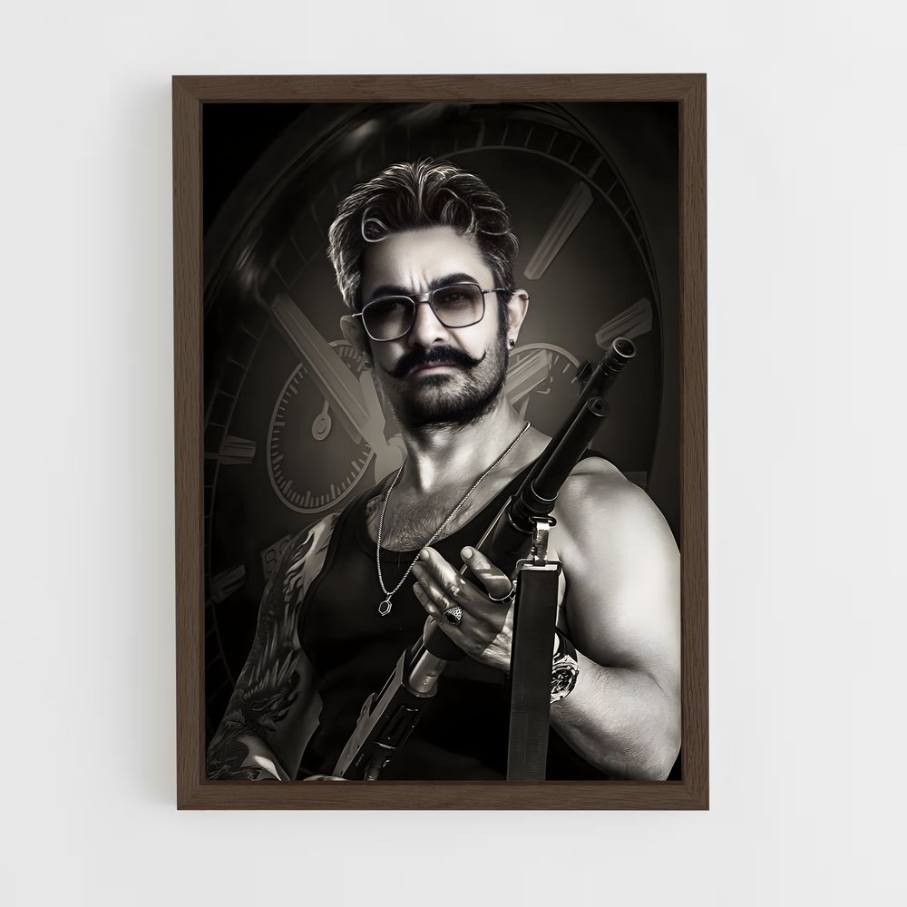 ap-aamir khan-2 cadre Bois foncé