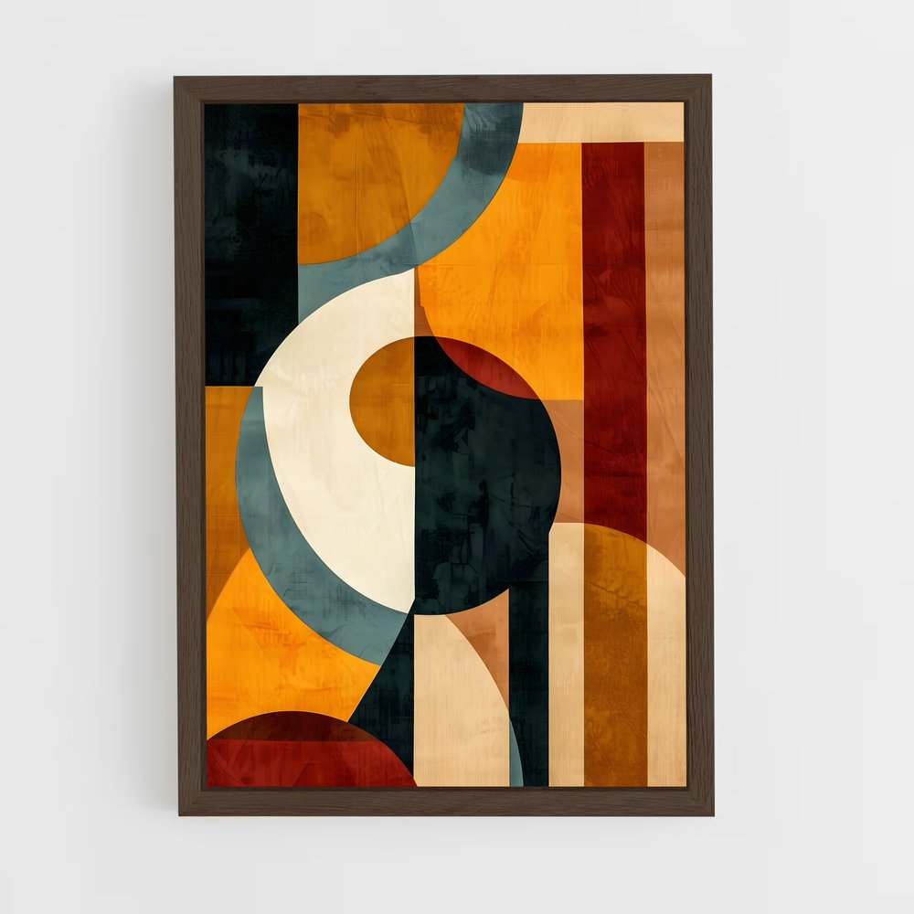 ap-abstract shapes-3 cadre Bois foncé