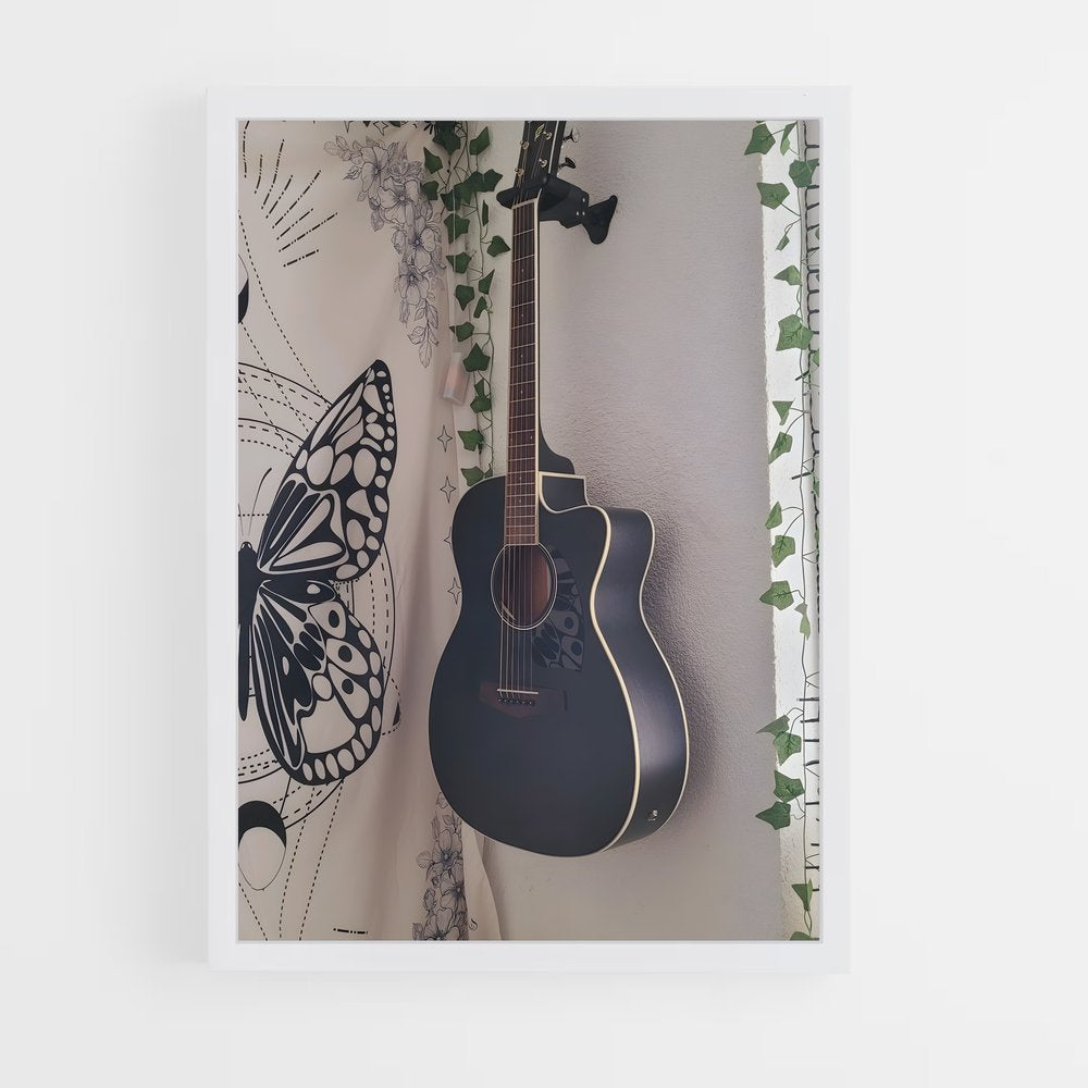 ap-acoustic guitar-9 cadre Blanc
