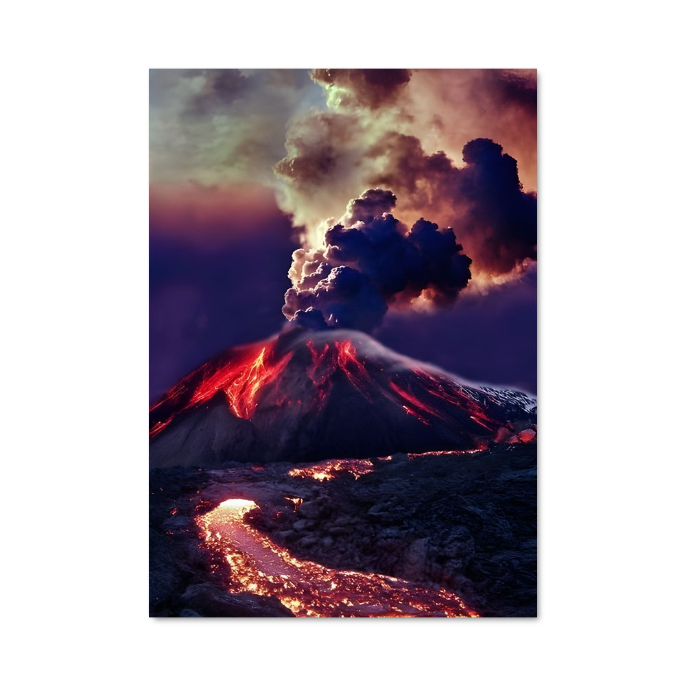 Poster Volcan en Éruption