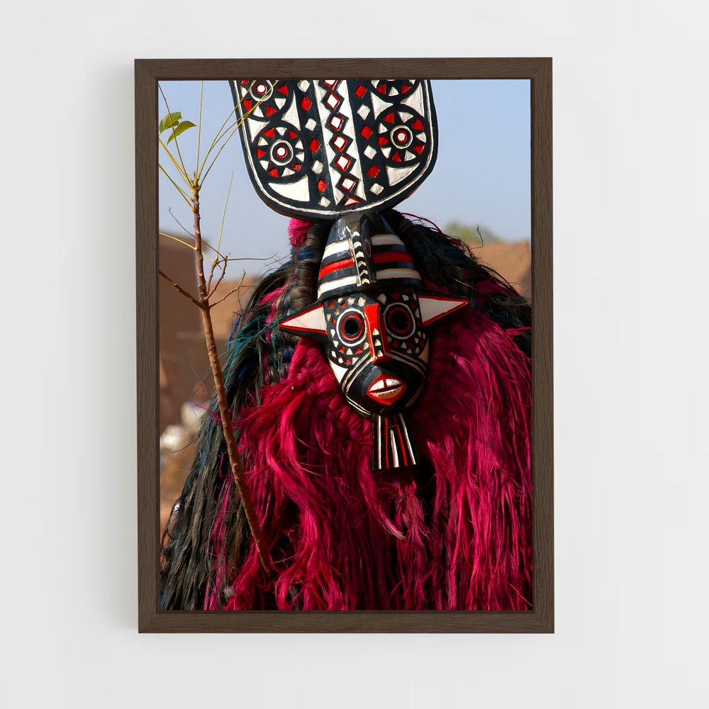 ap-african masks-4 cadre Bois foncé