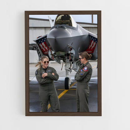 ap-air force pilot-3 cadre Bois foncé