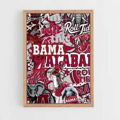 ap-alabama crimson tide-6 cadre Bois clair