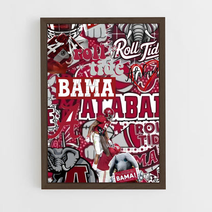 ap-alabama crimson tide-6 cadre Bois foncé