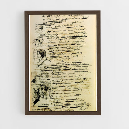 ap-alexander pushkin-1 cadre Bois foncé