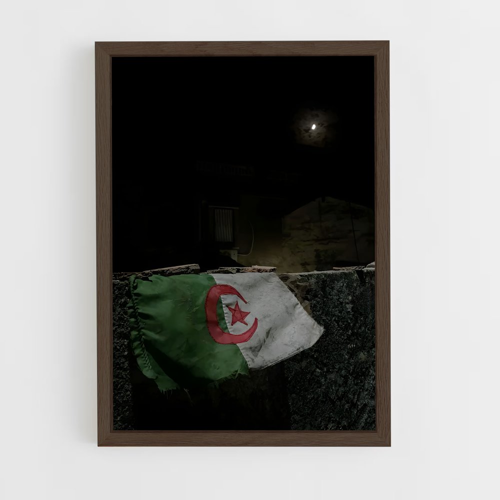 ap-algeria flag-4 cadre Bois foncé