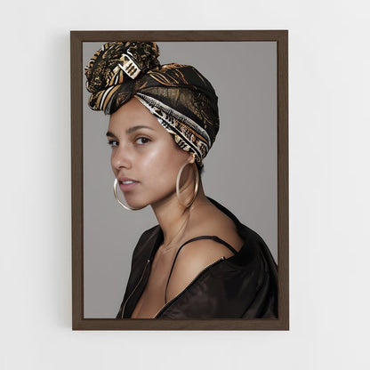 ap-alicia keys-5 cadre Bois foncé