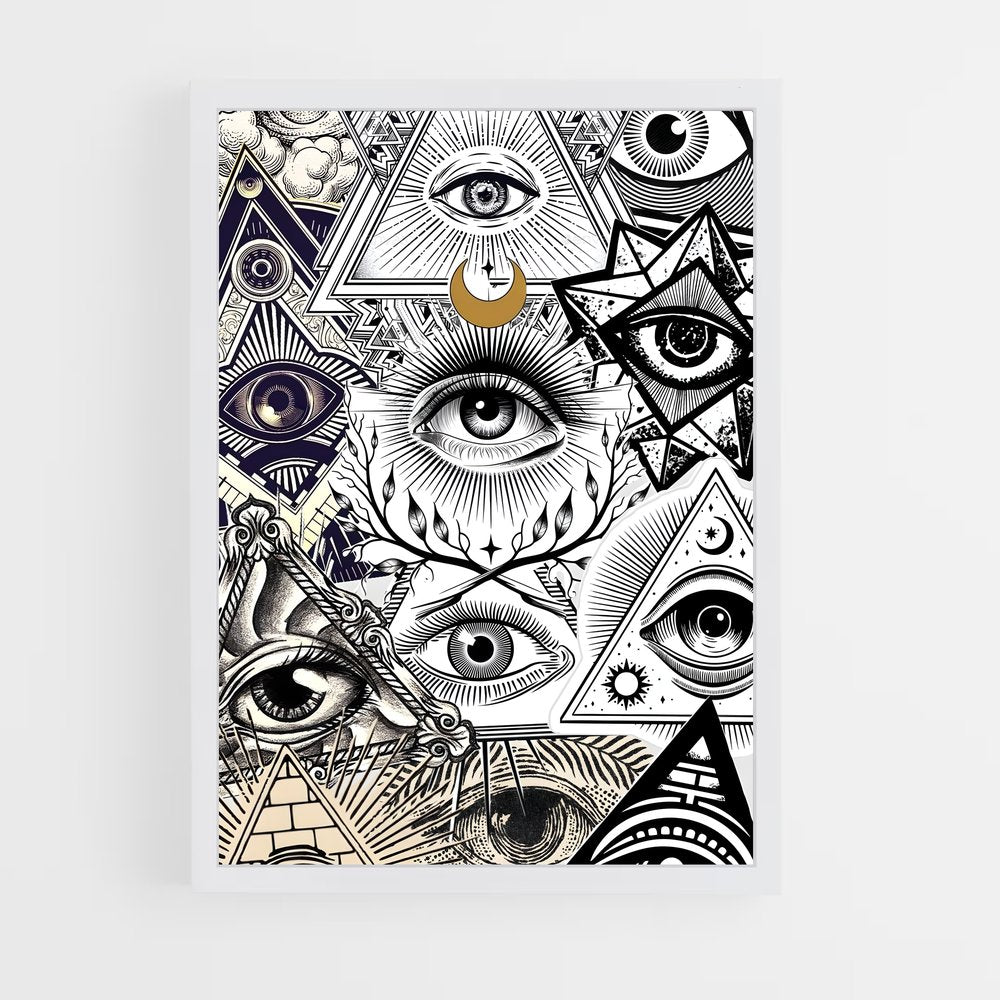 ap-all seeing eye-3 cadre Blanc