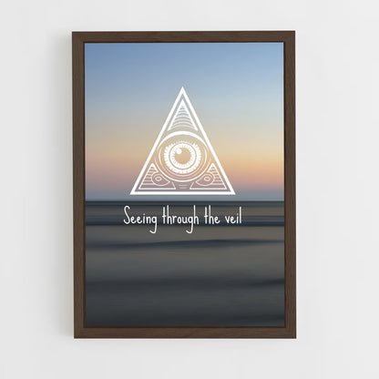 ap-all seeing eye-6 cadre Bois foncé
