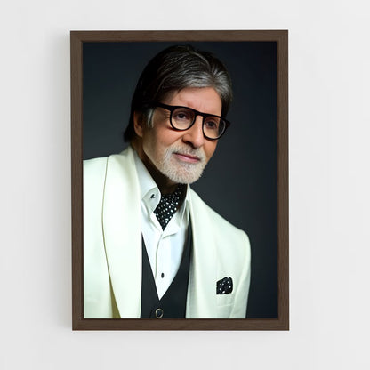 ap-amitabh bachchan-8 cadre Bois foncé