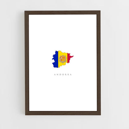 ap-andorra flag-1 cadre Bois foncé