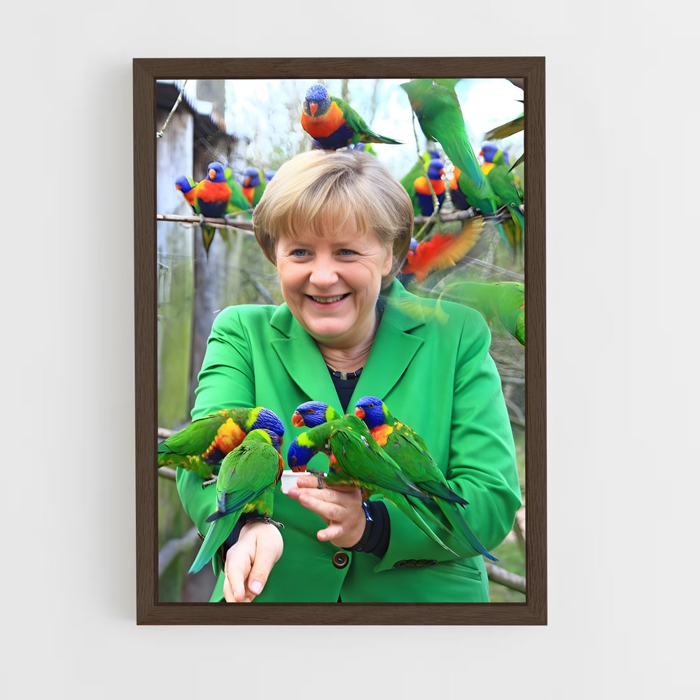 ap-angela merkel-3 cadre Bois foncé