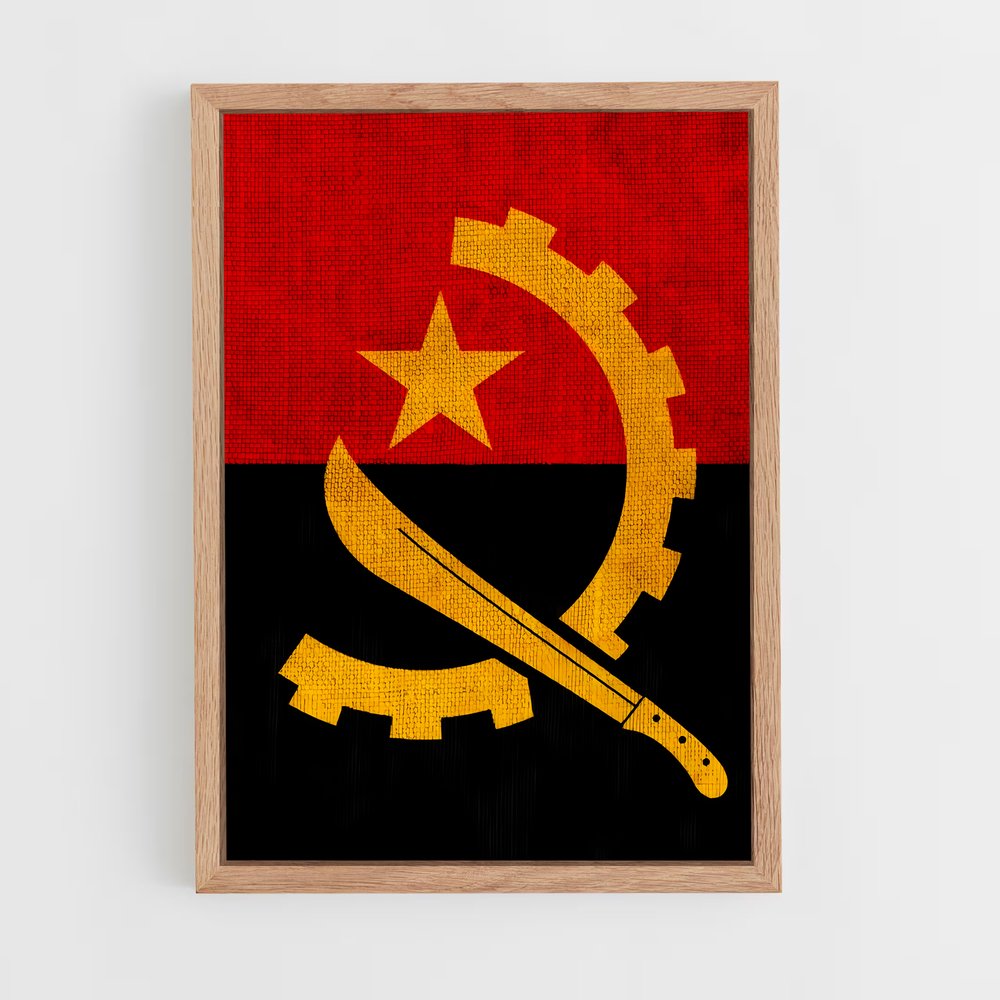 ap-angola flag-4 cadre Bois clair