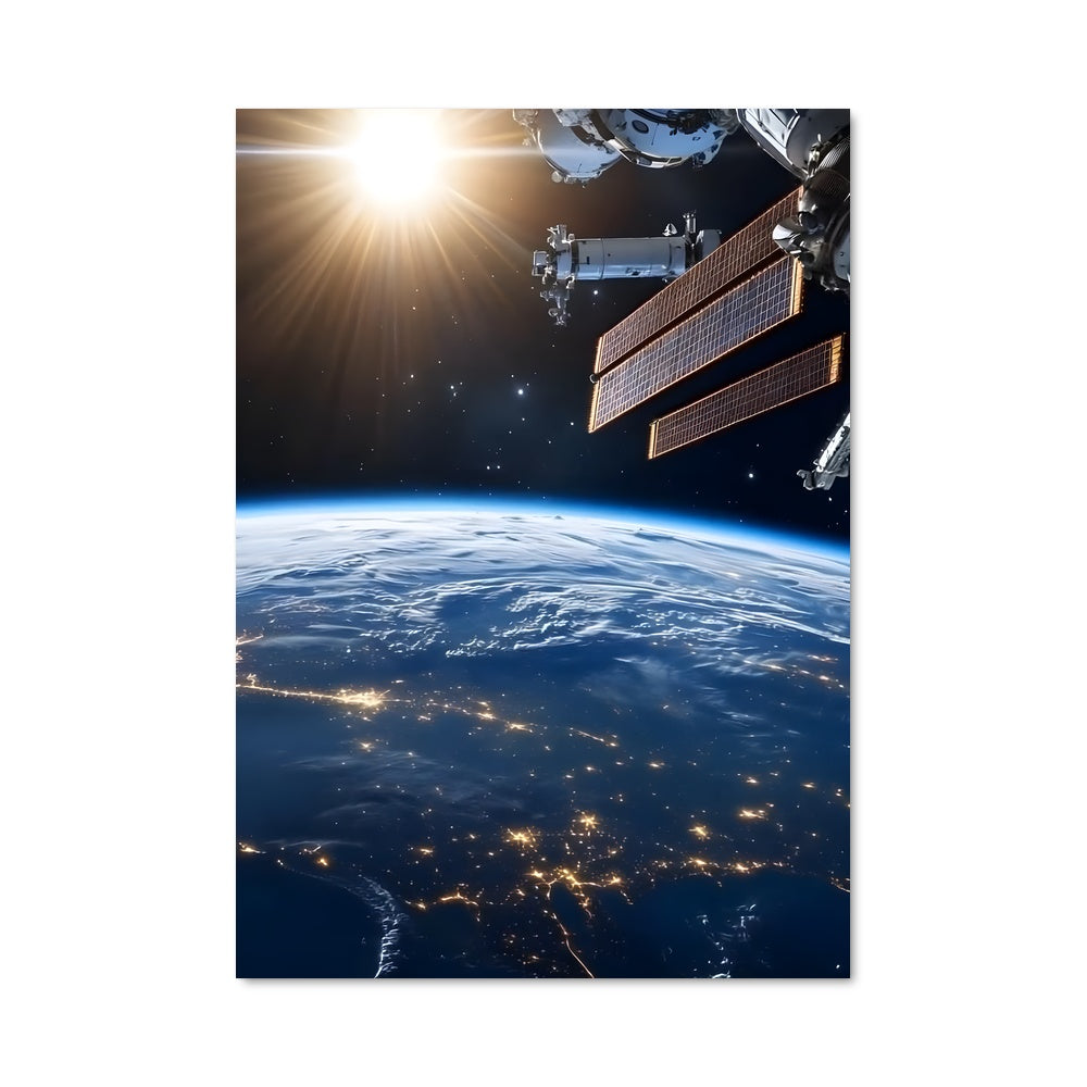 Poster Astronaute au Dessus de la Terre