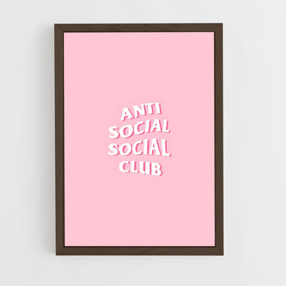 ap-anti social social club-8 cadre Bois foncé