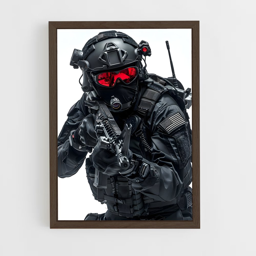 ap-army soldier-4 cadre Bois foncé