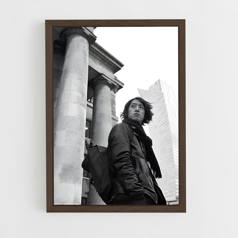 ap-asahi shimbun-4 cadre Bois foncé